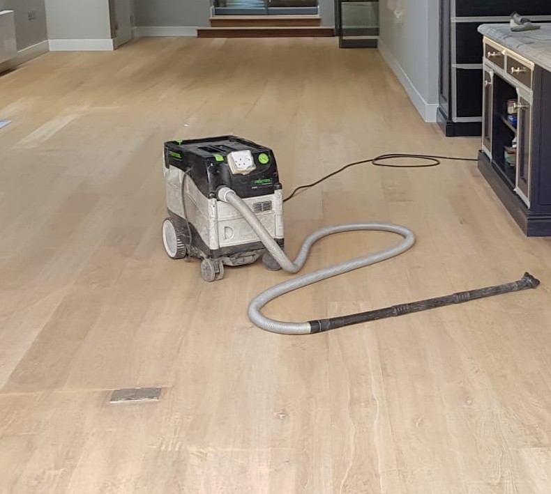Floor sanding equipment at work